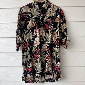 Straight Down Floral Hawaiian Shirt | Men’s L | Aloha Button-Up